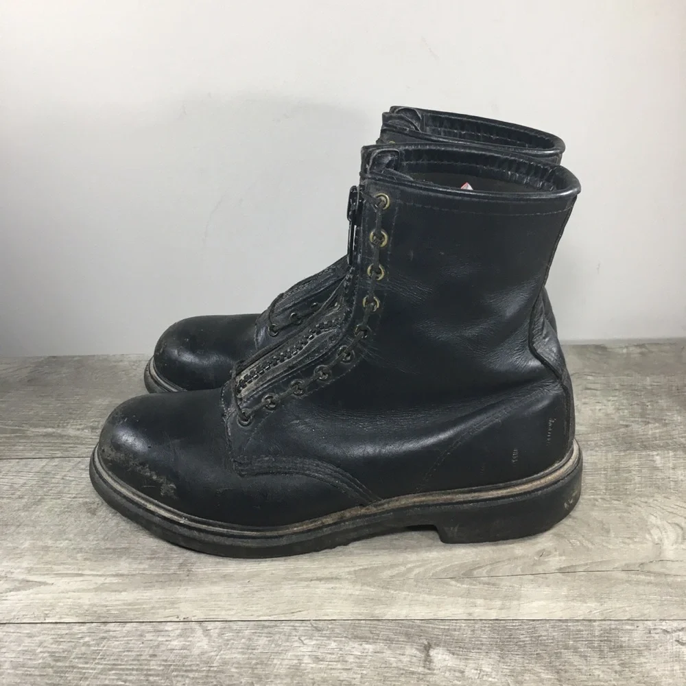 Red Wing 4473 Firefighter Fire Zip Up Logger SuperSole Boots Steel Toe Size 9.5